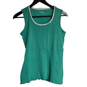 Liz Claiborne Women's Green Ribbed Tank Top Size Medium